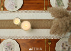 FEXIA Boho Table Runner for Thanksgiving Fall Christmas Home Decor with Tassels