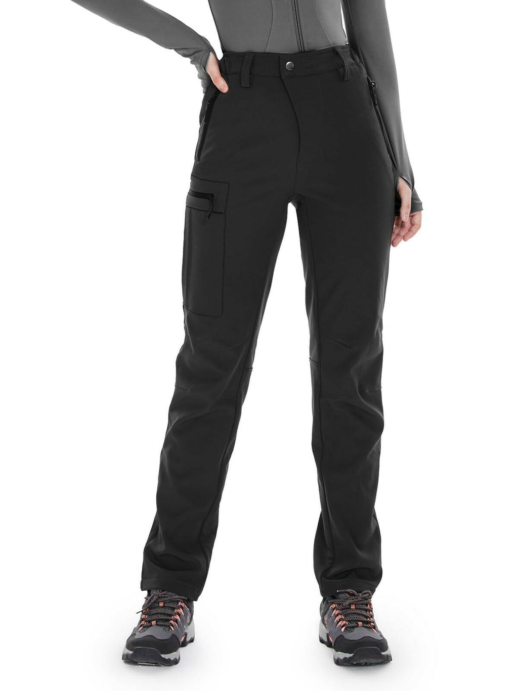 Wespornow Women's-Snow-Ski-Pants Fleece-Lined-Waterproof-Hiking-Pants Softshell