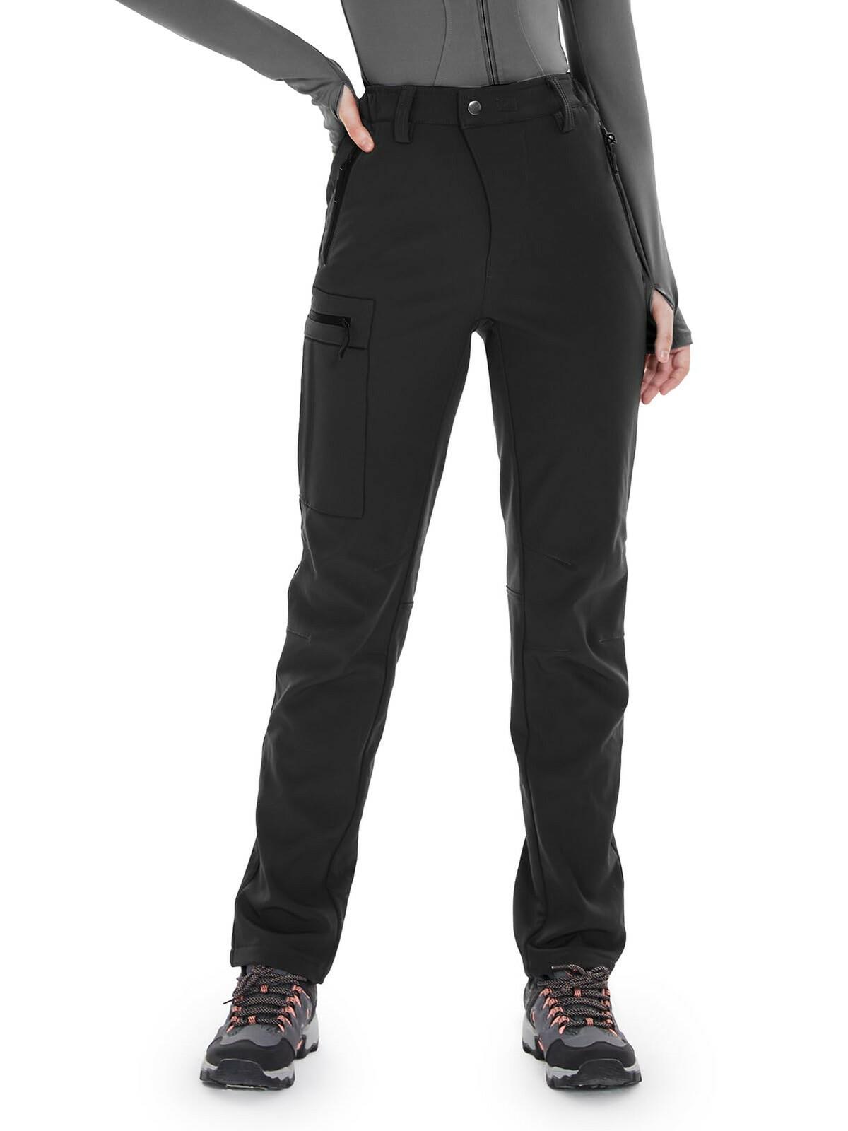 Wespornow Women's-Snow-Ski-Pants Fleece-Lined-Waterproof-Hiking-Pants Softshell
