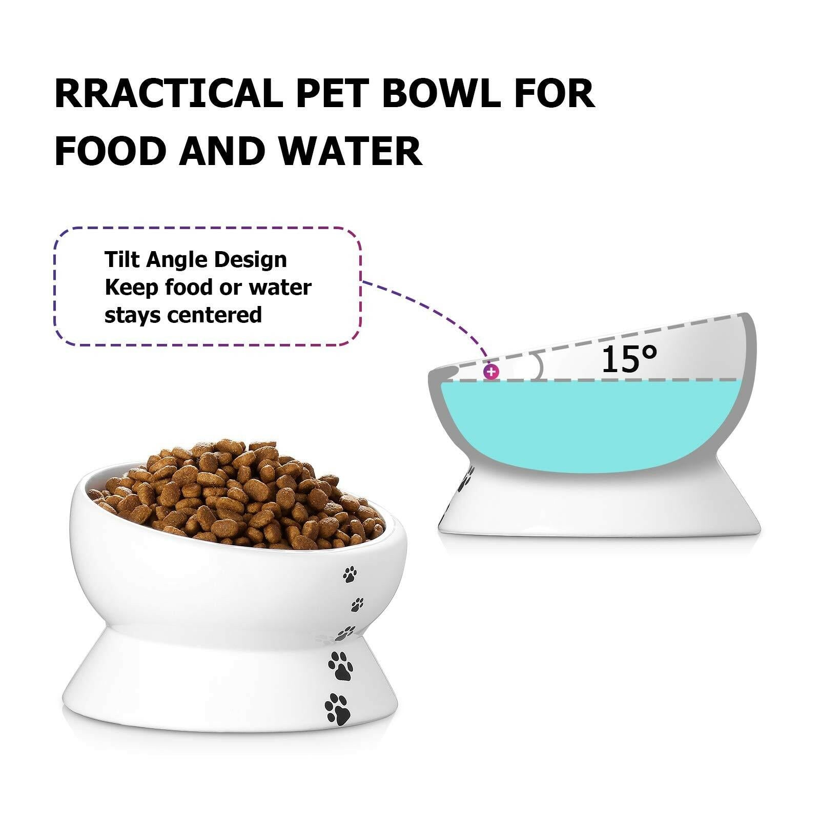 Y YHY Elevated Cat Food Bowl, Raised Food and Water Bowl for Cat and Small Dog,