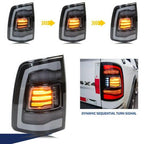 Glistuning LED Tail Lights Dodge Ram 1500 2500 3500 2009-2018 Clear
