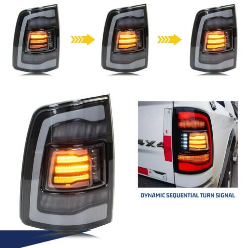 Glistuning LED Tail Lights Dodge Ram 1500 2500 3500 2009-2018 Clear