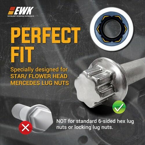 EWK 17mm Protective Lug Nut Socket for Mercedes Benz with Convex Flower Head Lug