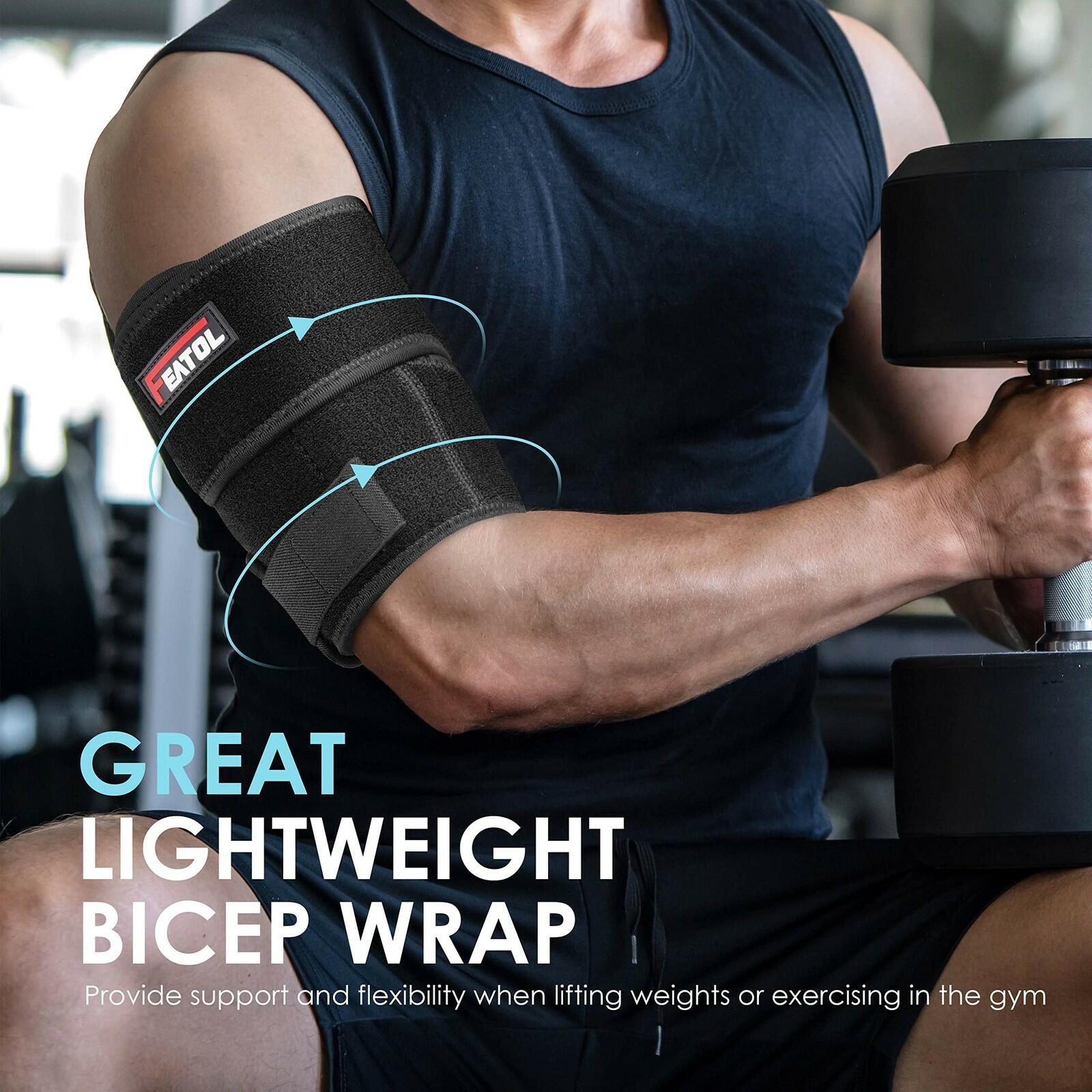 Open Box - FEATOL Bicep Tendonitis Brace Compression Sleeve Support, Upper Arm