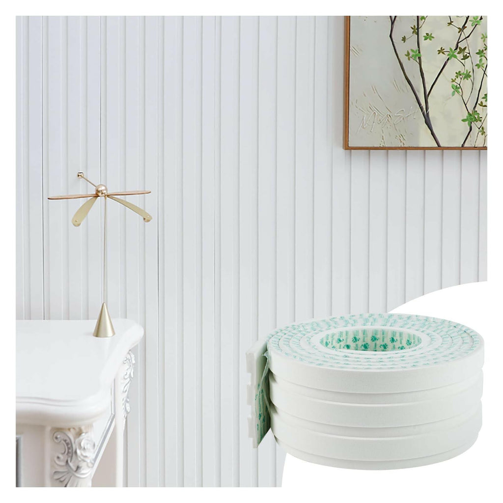 Yefanxi 4-in White EVA molding Peel and Stick Panel, 3D Flexible Fluted self
