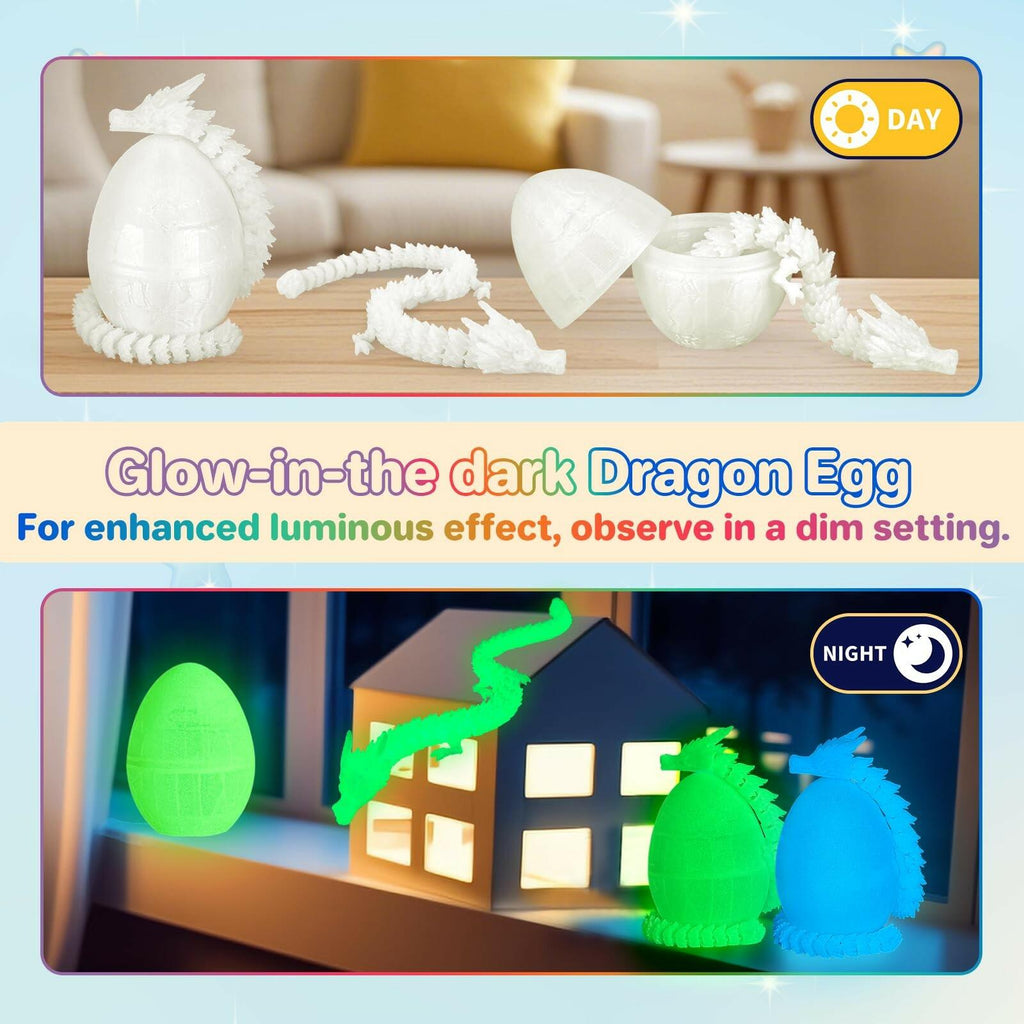 3Dgenius 12Pcs 3D Printed Dragon Eggs Mini Dragon Eggs with 8.86inch Dragon