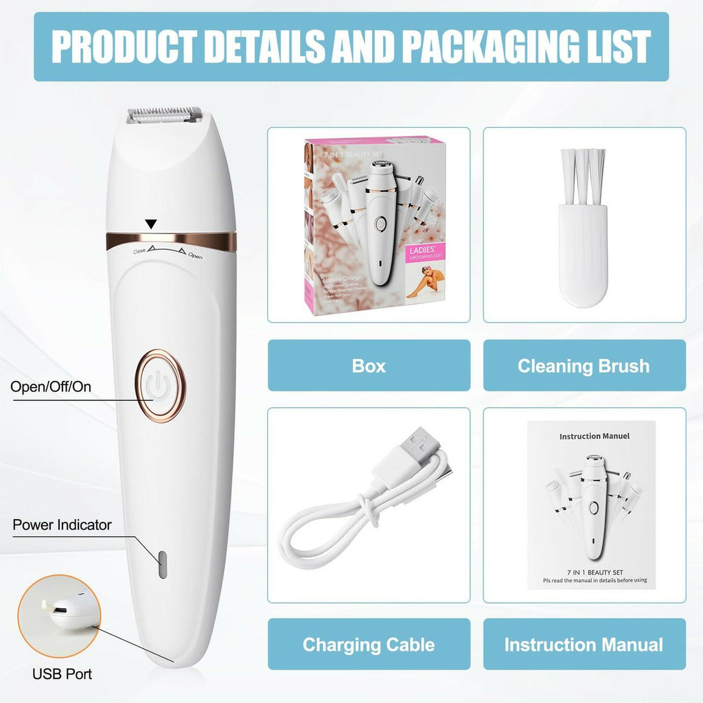 Facial Epilator for Women, Painless Electric Razors for Silk Skin, Portable