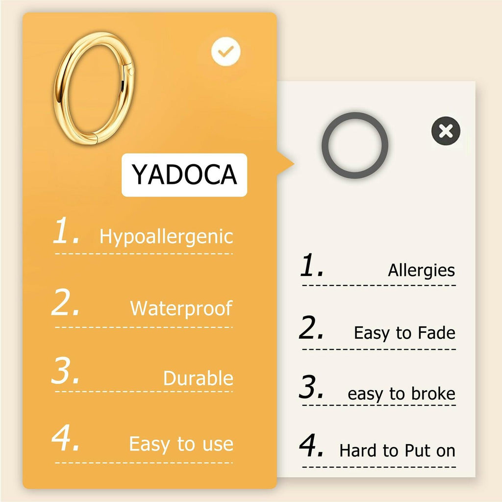 YADOCA Septum Nose Rings for Women Men - Gold Septum Rings 16G 18G Nose Ring