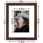Vittanly 8x10 Picture Frames Set of 9, Shatter Resistant Plexiglass, Display 5x7