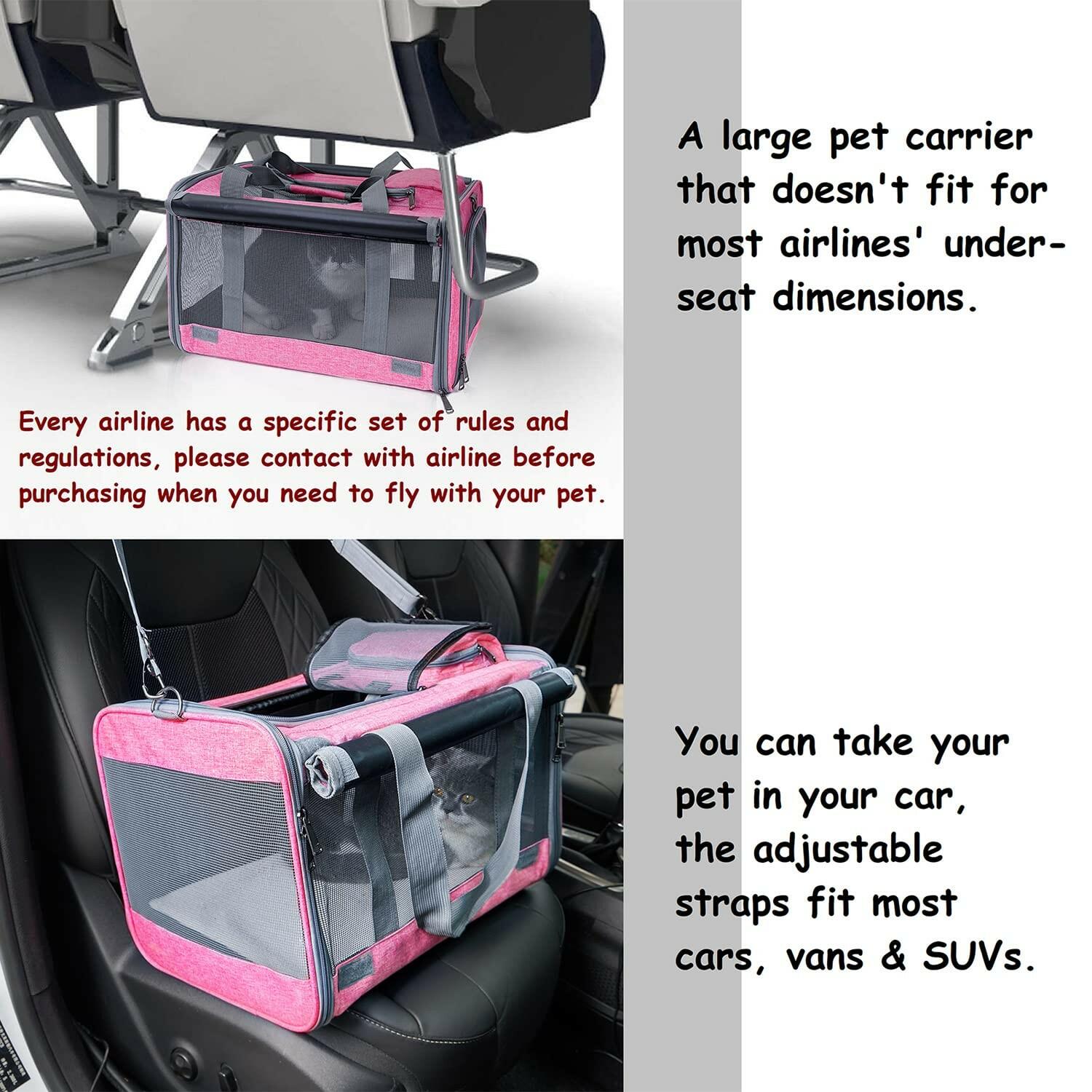 OPEN BOX - GAPZER Pet Carrier for Large and Medium Cats, Soft-Sided Pet Carrier