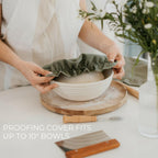KIBAGA Beautiful Linen Bread Bag Set and Proofing Cover For Homemade Sourdough