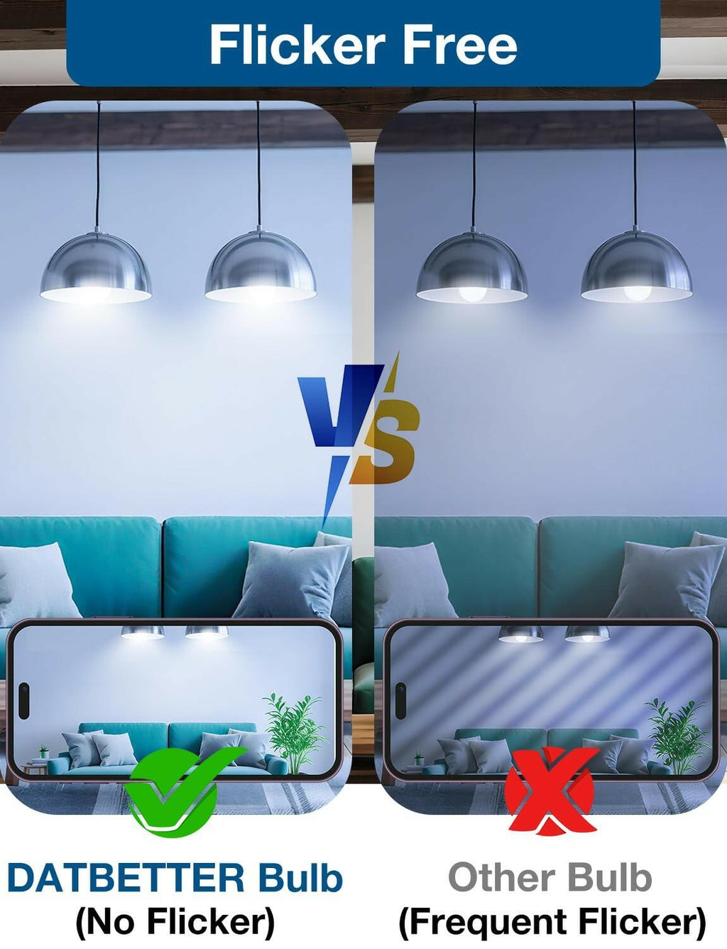 DAYBETTER LED Light Bulbs, A19 5000K Daylight Light Bulbs 100 Watt Equivalent,
