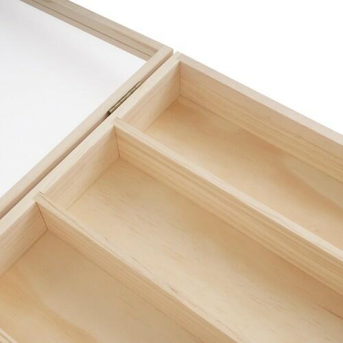 19.7 x 26.5 inch 6 Tiers Wooden Display Case Wall Mount Miniature Display Case