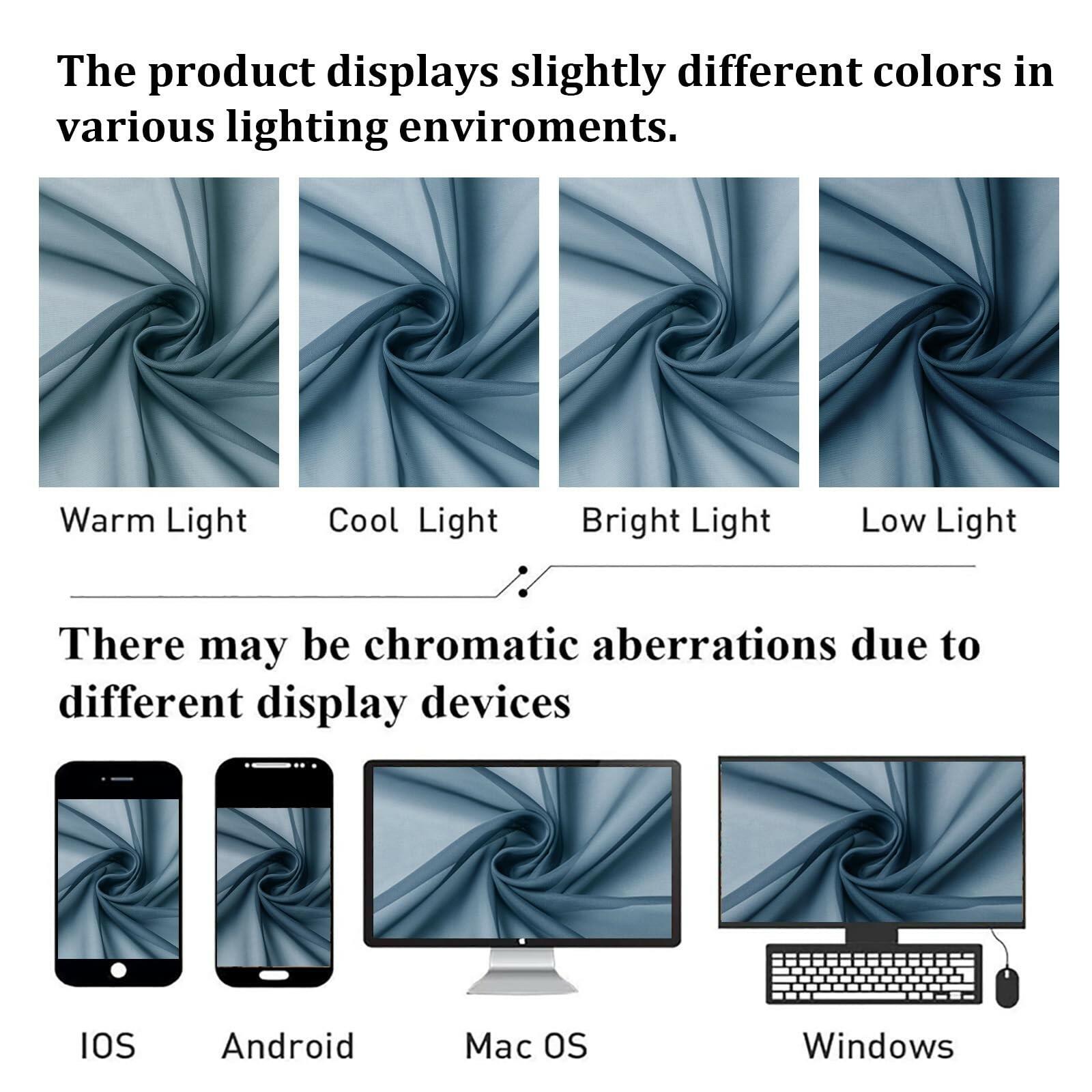 40" W x 84" L Lecloud Dusty Blue Sheer Curtains 84 Inches Long 2 Panels, Light