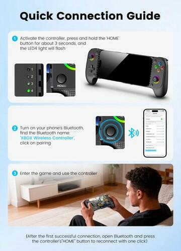 Wireless Phone Controller for iPhone/Android with Hall Joystick, Moblie