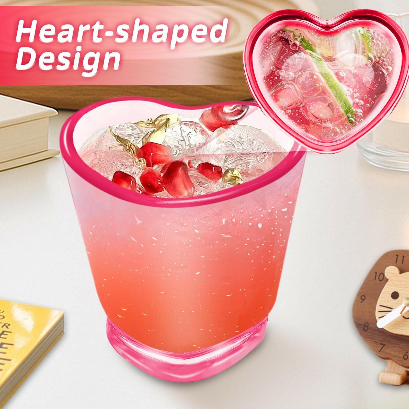 SAIAOKJ 24 Pcs Pink Heart Shot Glasses Bulk 1.5oz Funny Tequila Glasses Reusable