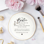 Bestie Gifts for Women Friendship, Jewelry Dish Trinket Tray, Gifts for Friends