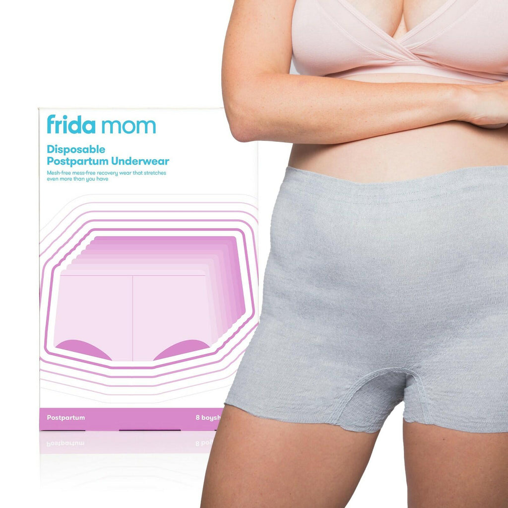 8 Count Frida Mom Women's Postpartum Underwear, Disposable Boyshort Underwear,