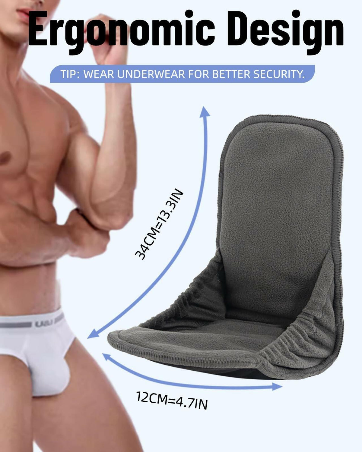 Oiomniv 2pcs Men's Reusable Incontinence Pads – Ultra Soft Fleece, Highly