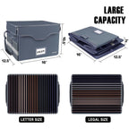 DocSafe Fireproof Document Box with Lock,File Storage Organizer with Zipper