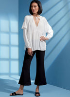 Vogue V1618A5 Women's Very Loose Pullover Tunic and Semi-Fitted Pants Sewing