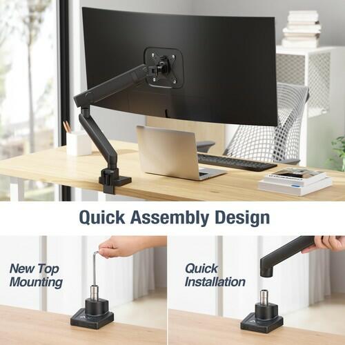 AVLT Single 17"-38" Monitor Arm Desk Top Mount Premium Mechanical Spring Fits Up