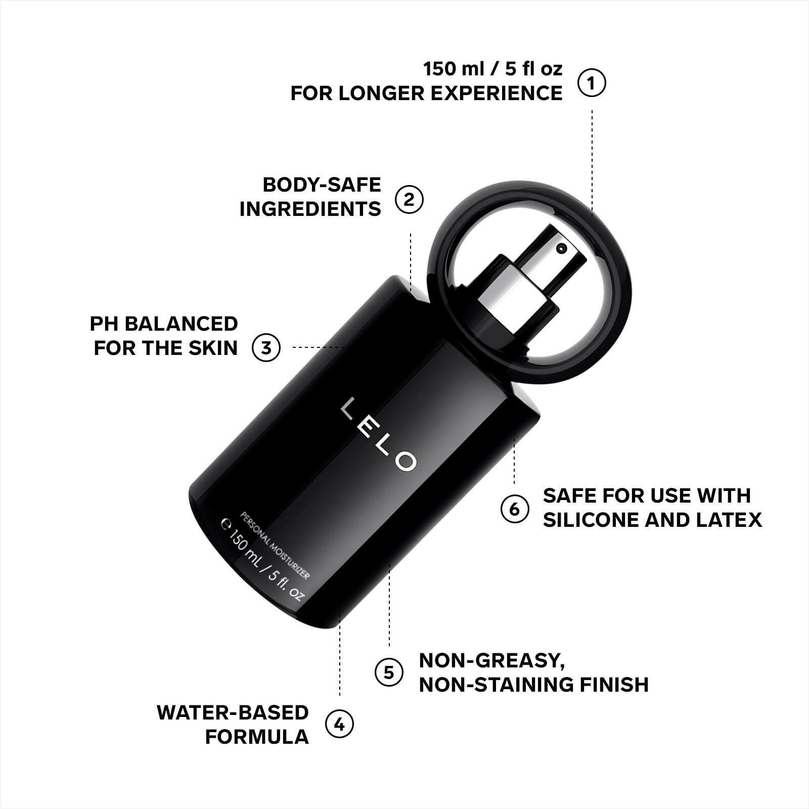 LELO Personal Moisturizer, Luxury Waterbased Lubricant for Women and Men with