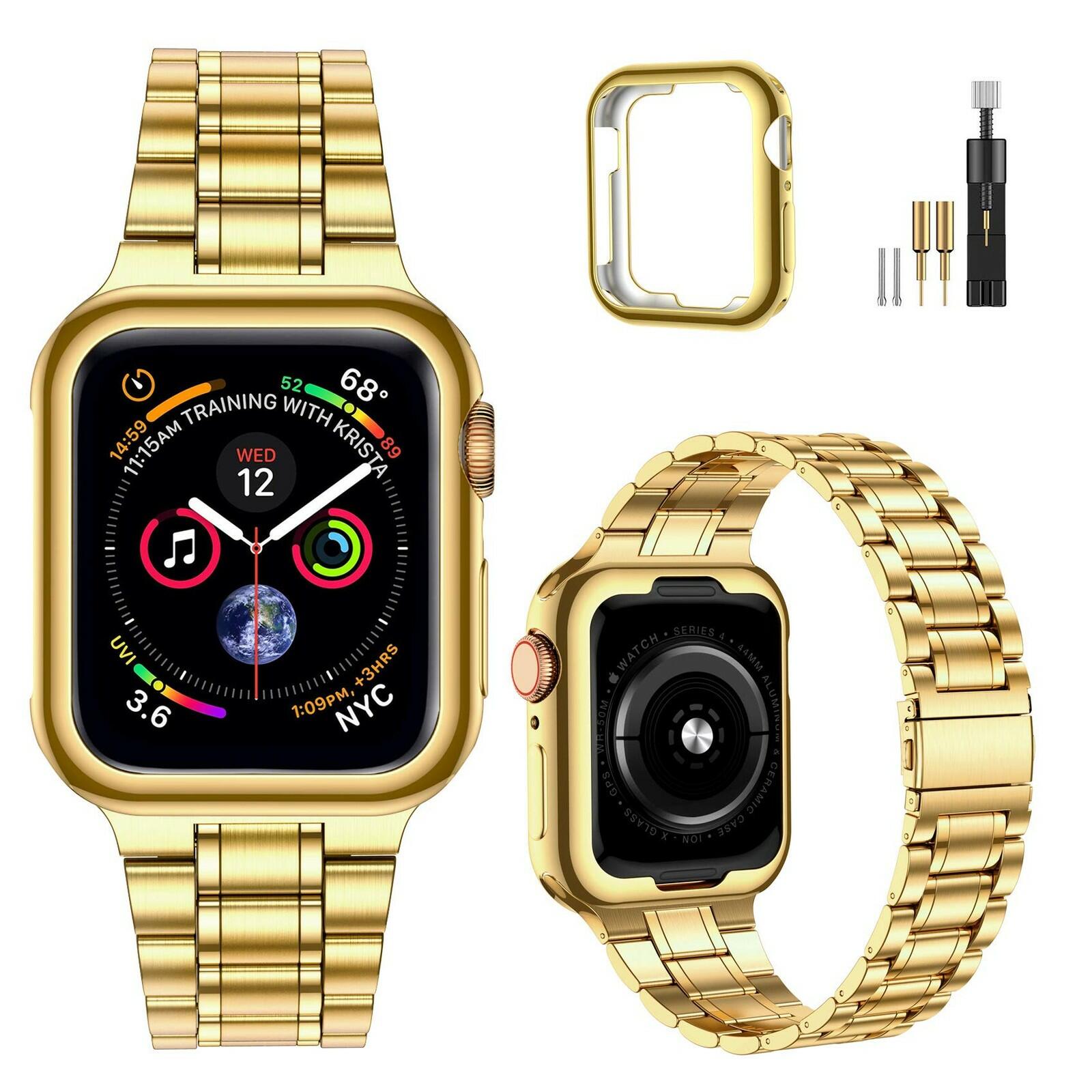 MioHHR Solid Stainless Steel Band Compatible with Apple Watch 44mm(Series