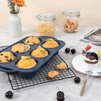 Vnray 2 Pack Jumbo Silicone Muffin Pan with Metal Frame, Non Stick Silicone