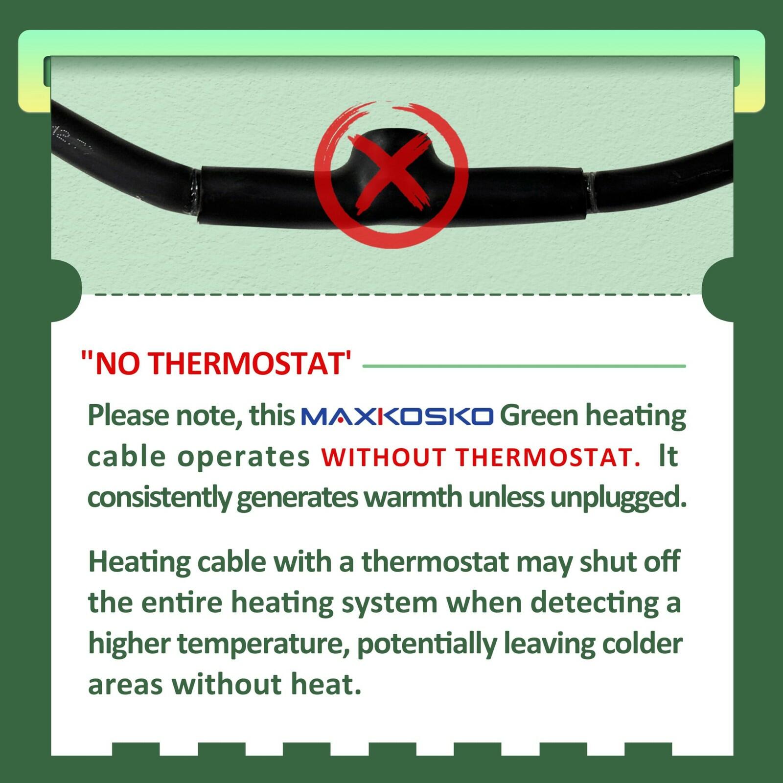 MAXKOSKO 7 Feet Pipe Heat Cable for Water Pipe Freeze Protection,