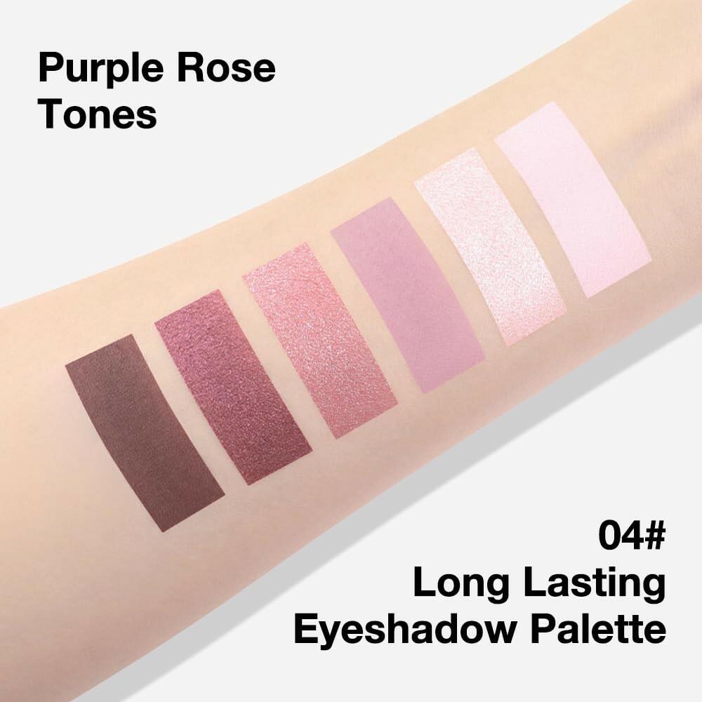 evpct 6 Colors Pink Eyeshadow Palette, Nude Pink Plum Mauve Champagne Rose