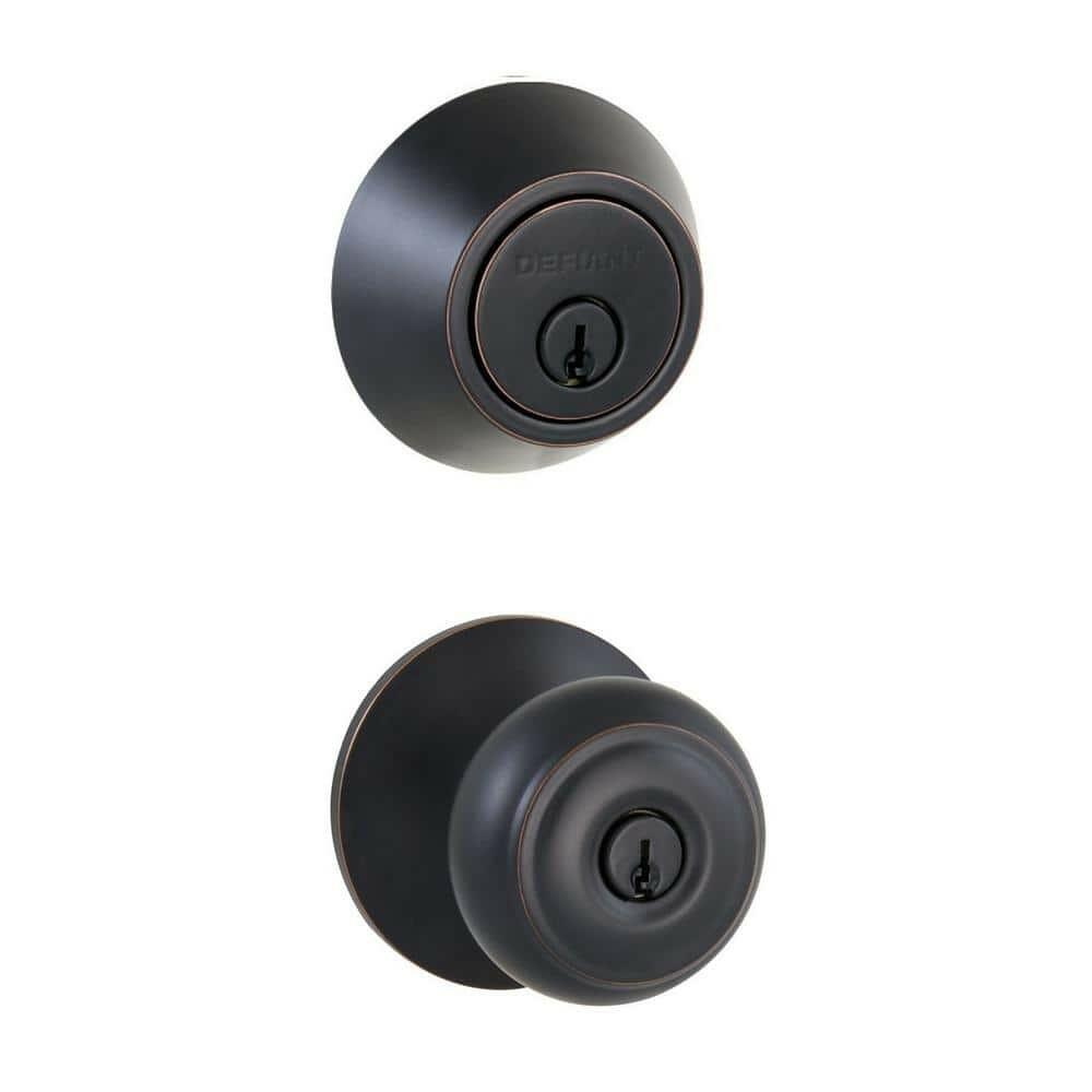 Hartford Aged Bronze Keyed Alike Knob Combo Pack with Single Cylinder Deadbolt