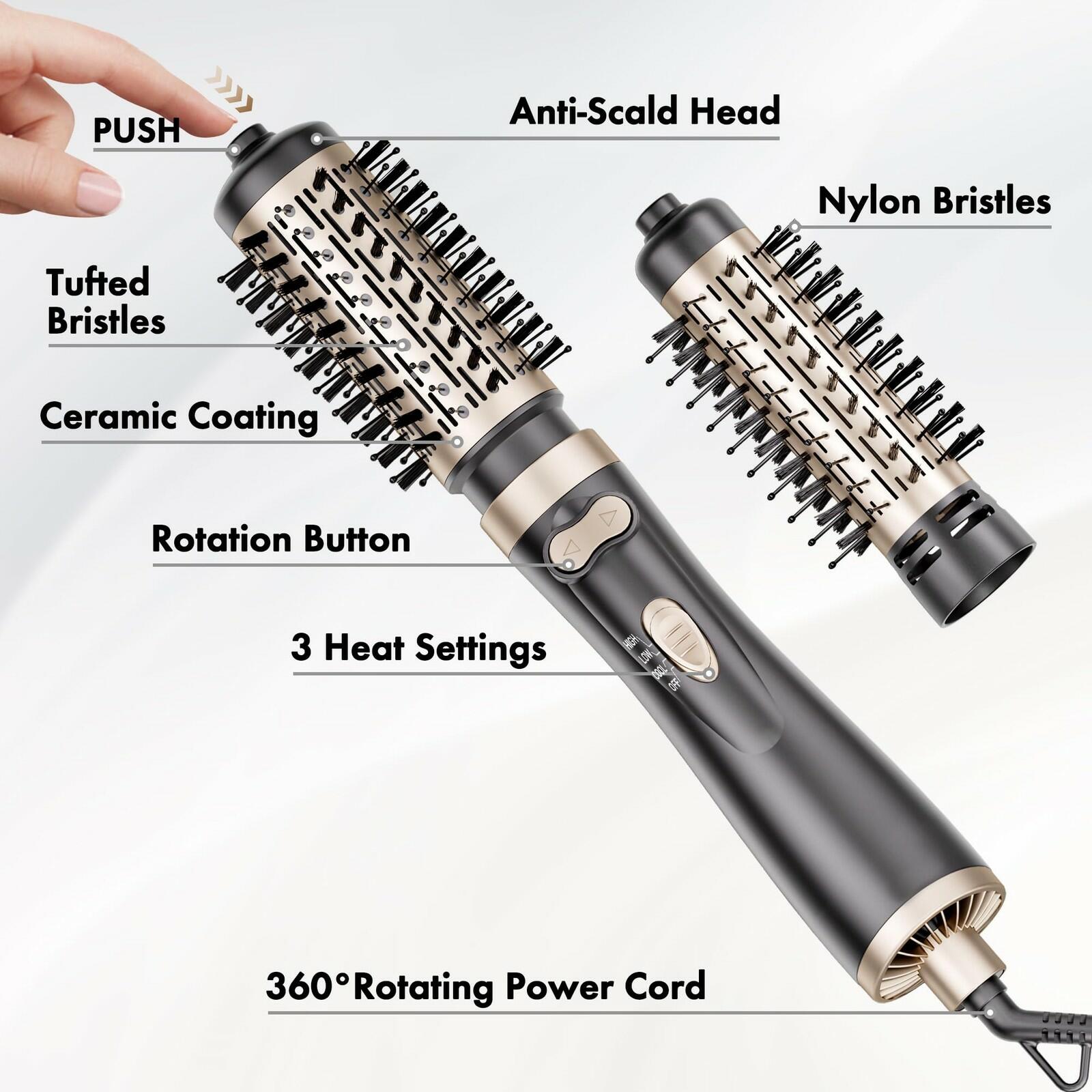 DAILYLIFE Rotating Hair Dryer Brush, Hot Air Brush, Spinning Blow Dryer Brush