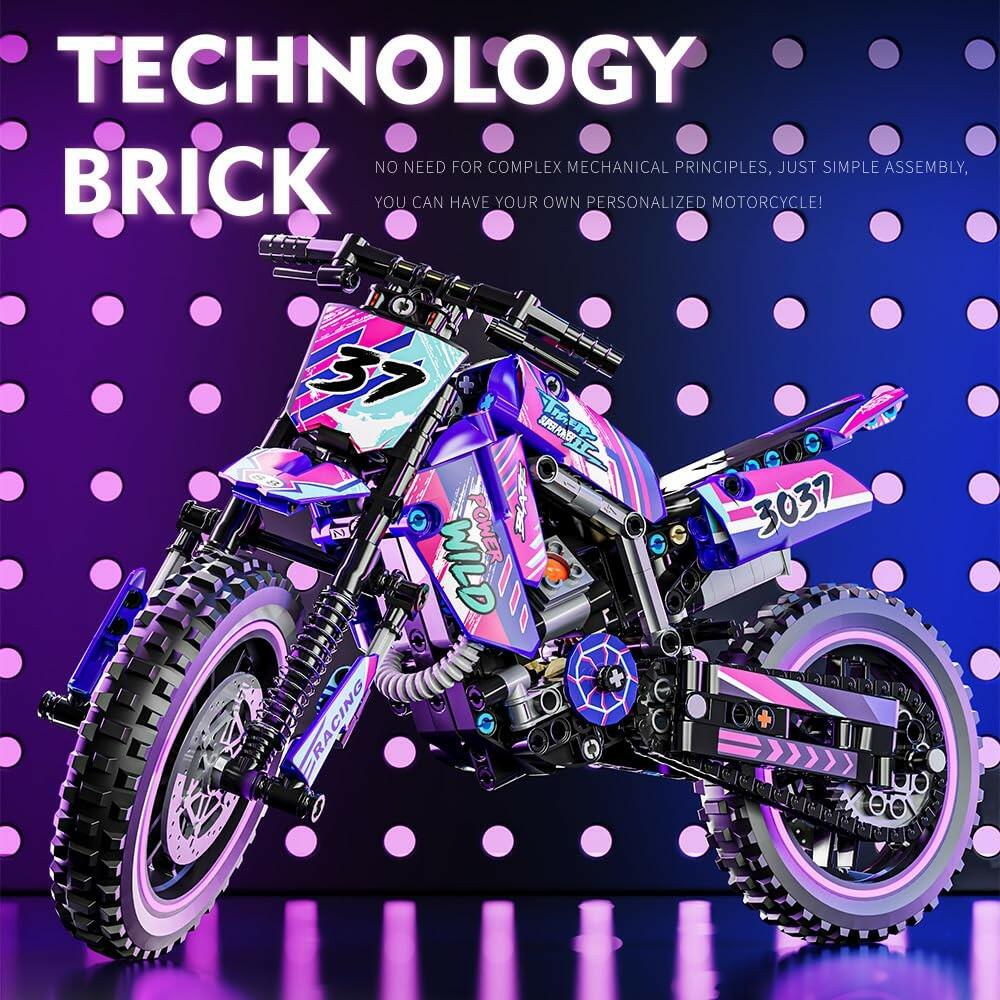 Mesiondy Motorcycle Building Block Set - 476 PCS Collectible Motorcycle Display