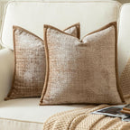 Yaertun Pack of 2 Chenille Textured Decorative Throw Pillow Covers Accent Solid