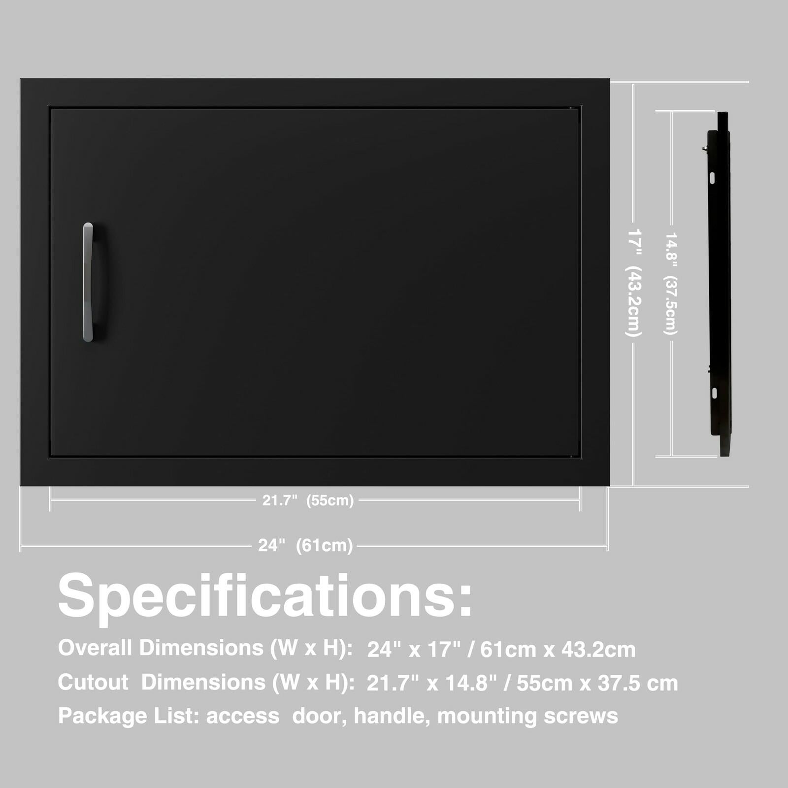 17" x 24" BBQ Outdoor Kitchen Access Doors Access Door for Outdoor Kitchen