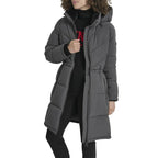 DKNY Women's Medium Walker-Length Puffer Coat with Hood and Adjustable Internal