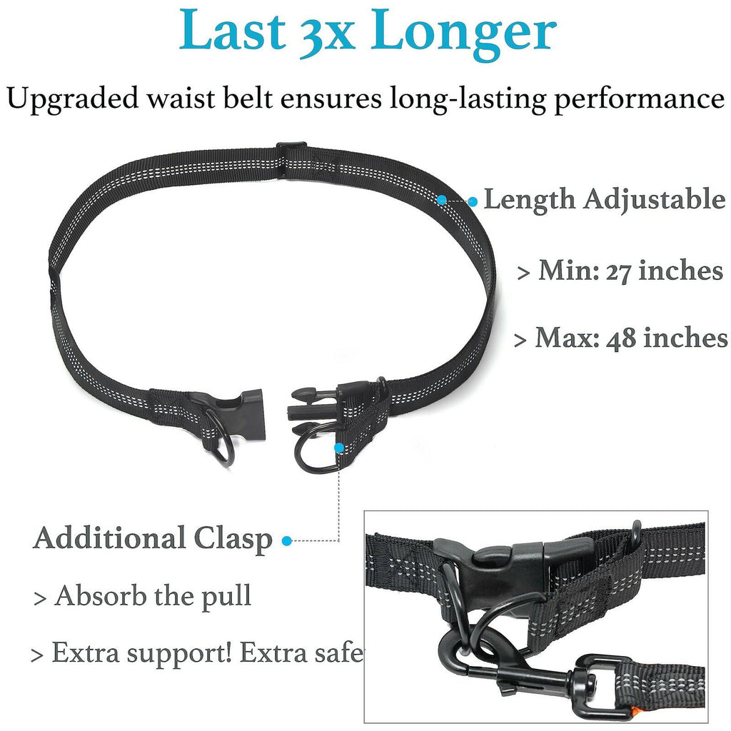 iYoShop Retractable Hands Free Dog Leash - Dual Handle Bungee Waist Leash for