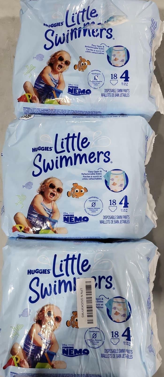 54 Count Huggies Little Swimmers Disposable Swimming Diapers, Size 4 (24-34 lbs)
