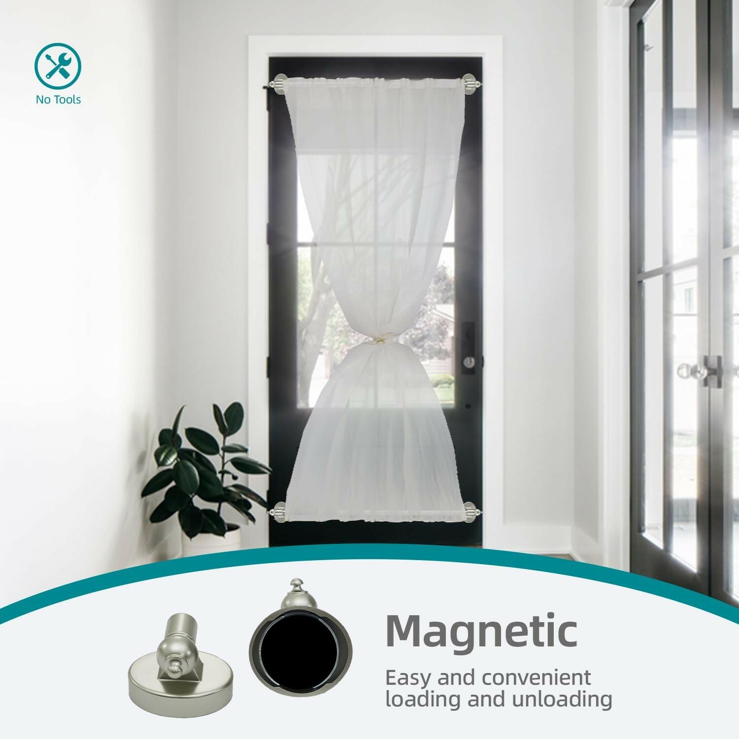 WL.Rocaille Magnetic Curtain Rods for Metal Doors and Window, Multi-Use