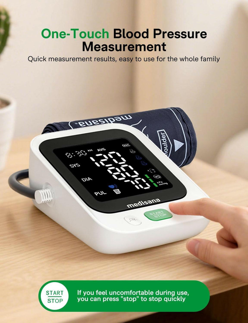 Blood Pressure Monitor with 2x199 Sets Memory, Medisana Automatic Upper Arm
