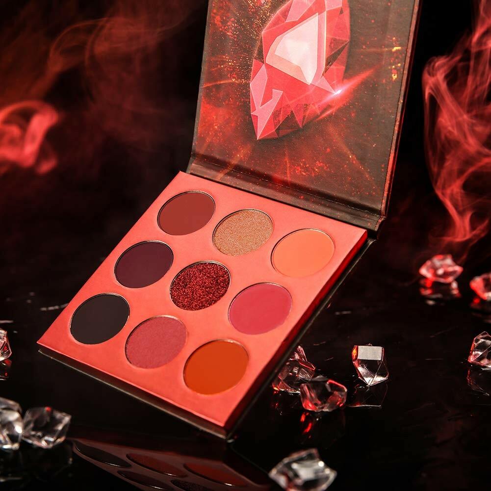 docolor Eyeshadow Palette 9Colors Red Eyeshadow Gemstone Shadow Palettes Highly