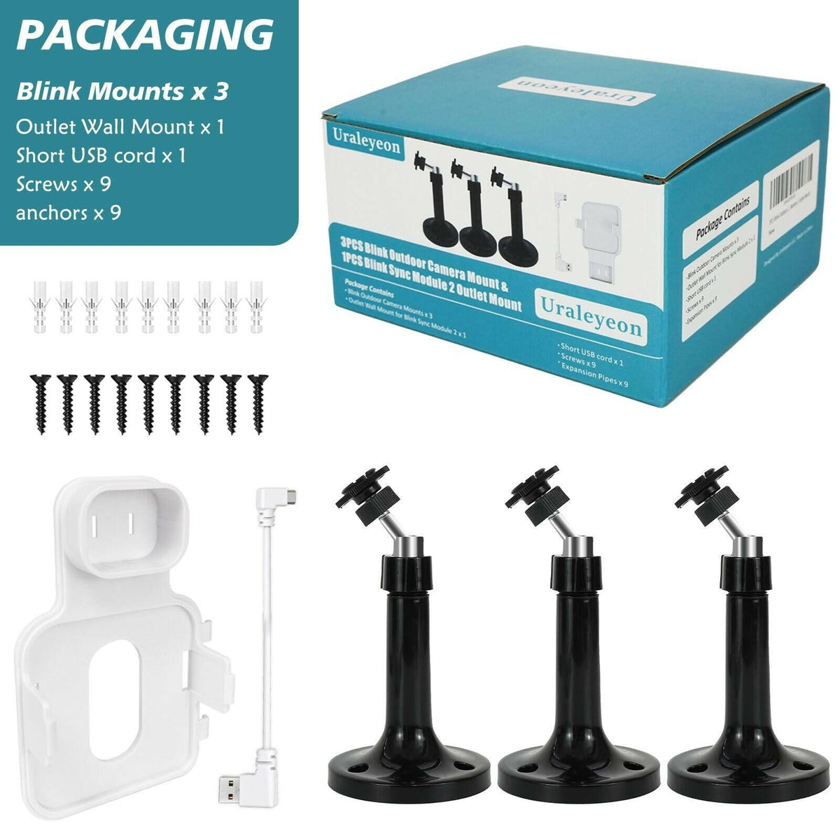Uraleyeon Long Blink Outdoor Camera Mount Kit, Compatible with Blink 4th & 3rd