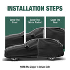 Fluorescent Strip Design 6 Layers Waterproof Car Cover Compatible for Mercedes