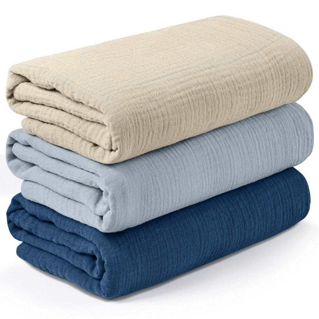 3 PACK Muslin Swaddle Blankets for Newborn, Breathable Soft Receiving Blanket,