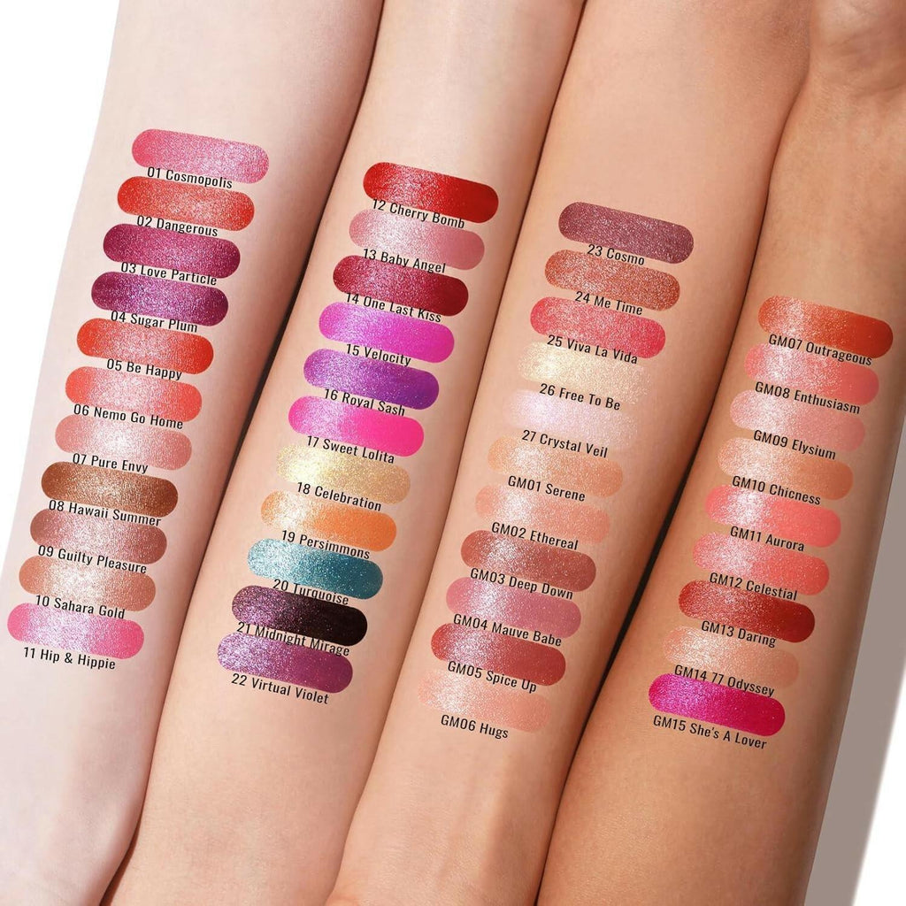 Oulac Matte Nude Peach Lipstick with Glow Metallic Finish - Vegan Lipstick for