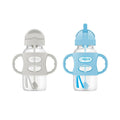 Dr. Brown's Milestones Wide-Neck Sippy Straw Bottle with 100% Silicone Handles