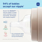 MAM 6oz Premium Glass Wide Neck Baby Bottle with Slow Flow Breastfeeding-Like