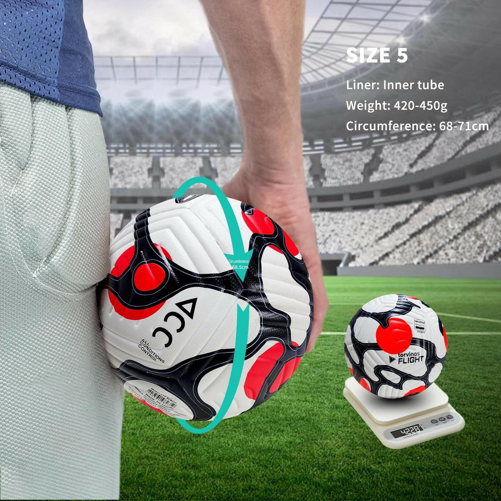 Torvinas Soccer Ball Size 5 with Pump, Waterproof PU Leather - Professional