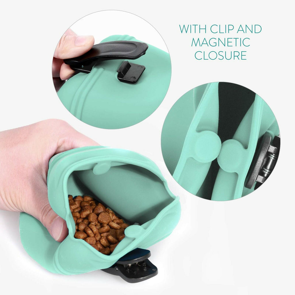 Set of 2 Navaris Silicone Dog Treat Pouch Training Pet Puppy Bag Pocket Snack